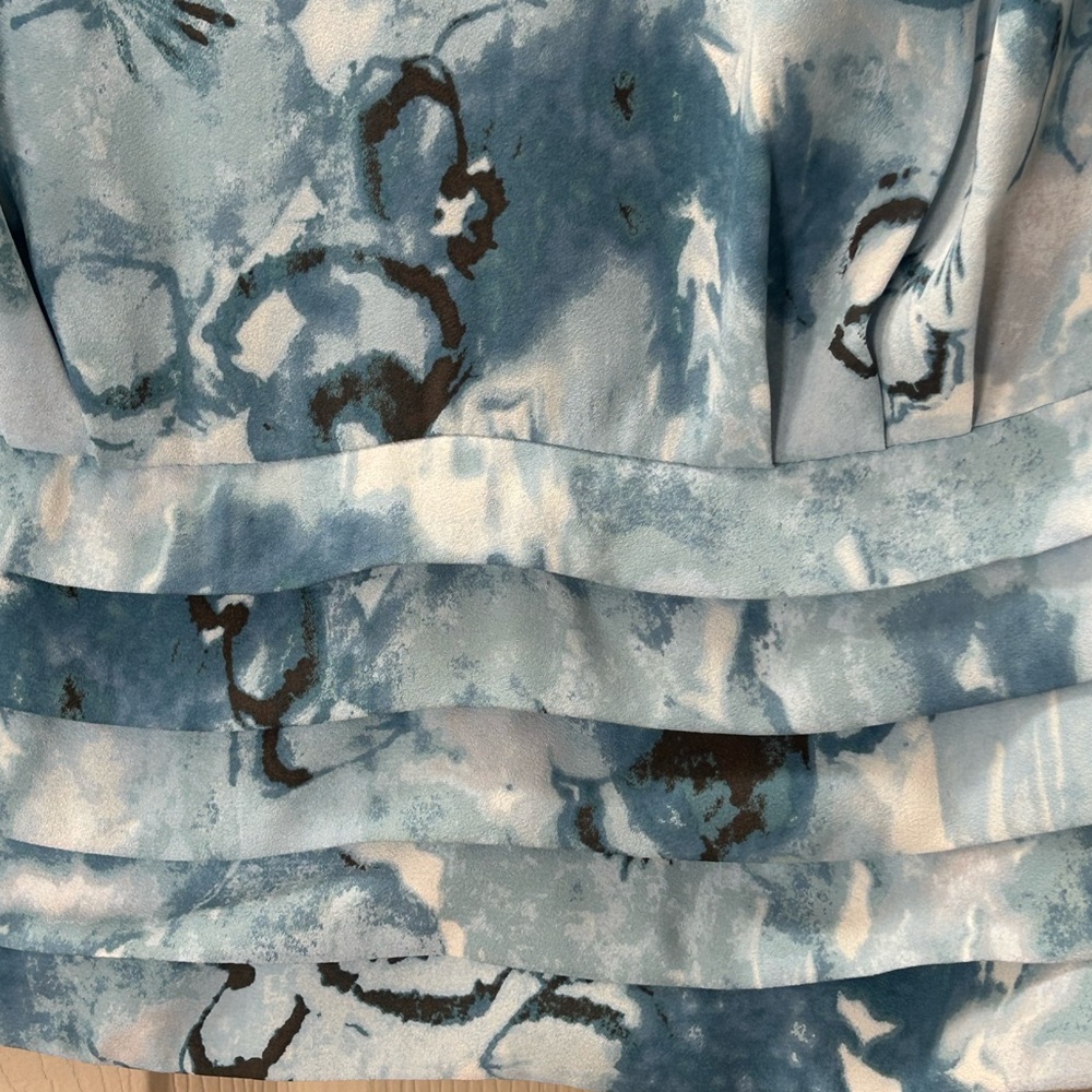 NWT White House Black Market Breathless Glass V Neck Ruffles Blouse Size 14 - Picture 7 of 13